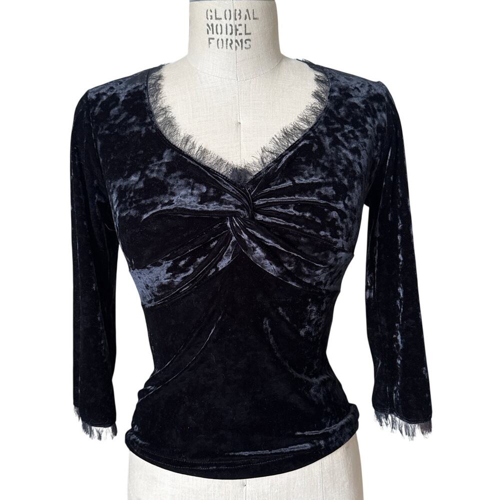 CC Outlaw Velvet Top in Black Size XS XSmall Vintage y2k Witchy Dark Academia
